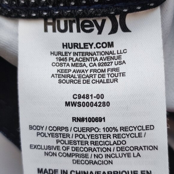 Hurley lightweight summer flat front short darker blue men's size 38 - Picture 6 of 10